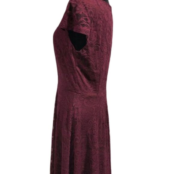Bery Love Burgundy Lace Knee Length Women's Dress Size XL - Picture 6 of 12